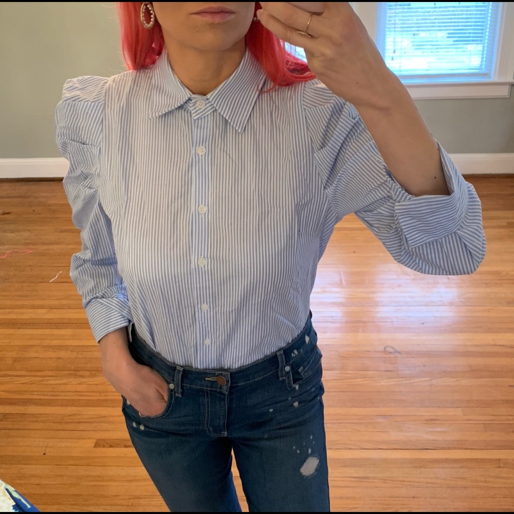 Pixie Market striped Blue and white Button down
